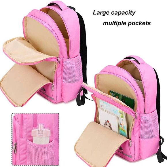 New Girls Backpack Kids Elementary Bookbag Girly School Bag with Insulated Lunch - Picture 5 of 16